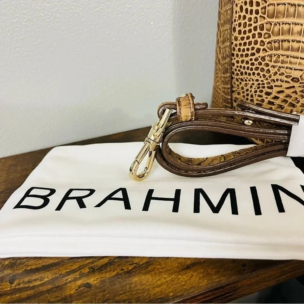 Brahmin Medium Duxbury Satchel – Vintage Gold Mini Melbourne – NWT